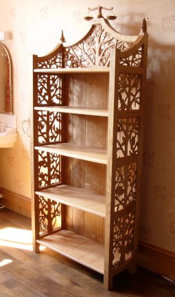 carved bookcase