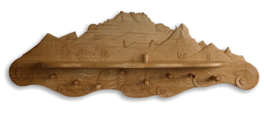 carved coat rack